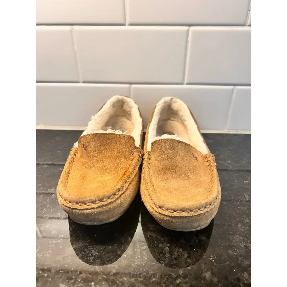 Koolaburra by‎ Ugg Kids Slip-On Riley Moccasin Slippers Comfort Brown Size 13